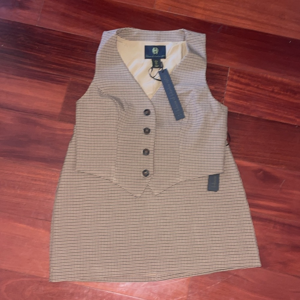 HOUSE OF HARLOW 1960 Plaid Vest and Mini Skirt Set